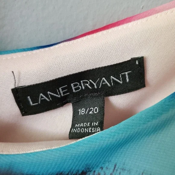 Lane Bryant Size 18/20 Watercolor Chiffon Strappy Striped Colorful Maxi Dress - Picture 7 of 14